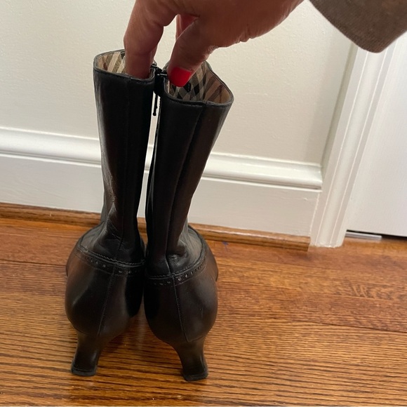 Burberry Vintage Black Bootie Pointed Toe Pup Heel Size EU 40 US 8 - Picture 7 of 13